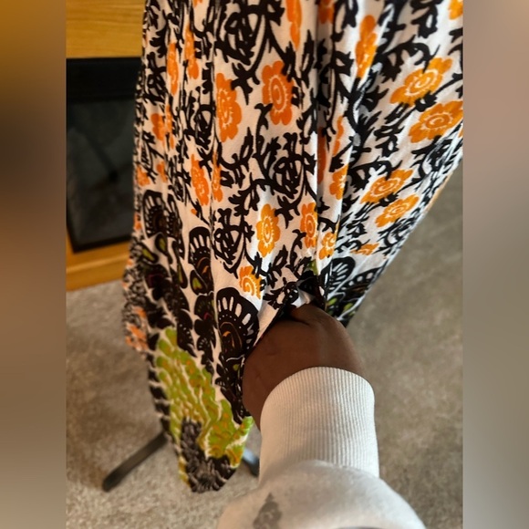 Women’s Bold Print Green Black Brown Sleeveless Maxi Dress Measures As A Large. - Picture 4 of 10